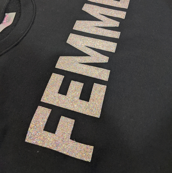 NWT Betsey Johnson Glitter Femme Sweatshirt - Picture 6 of 8